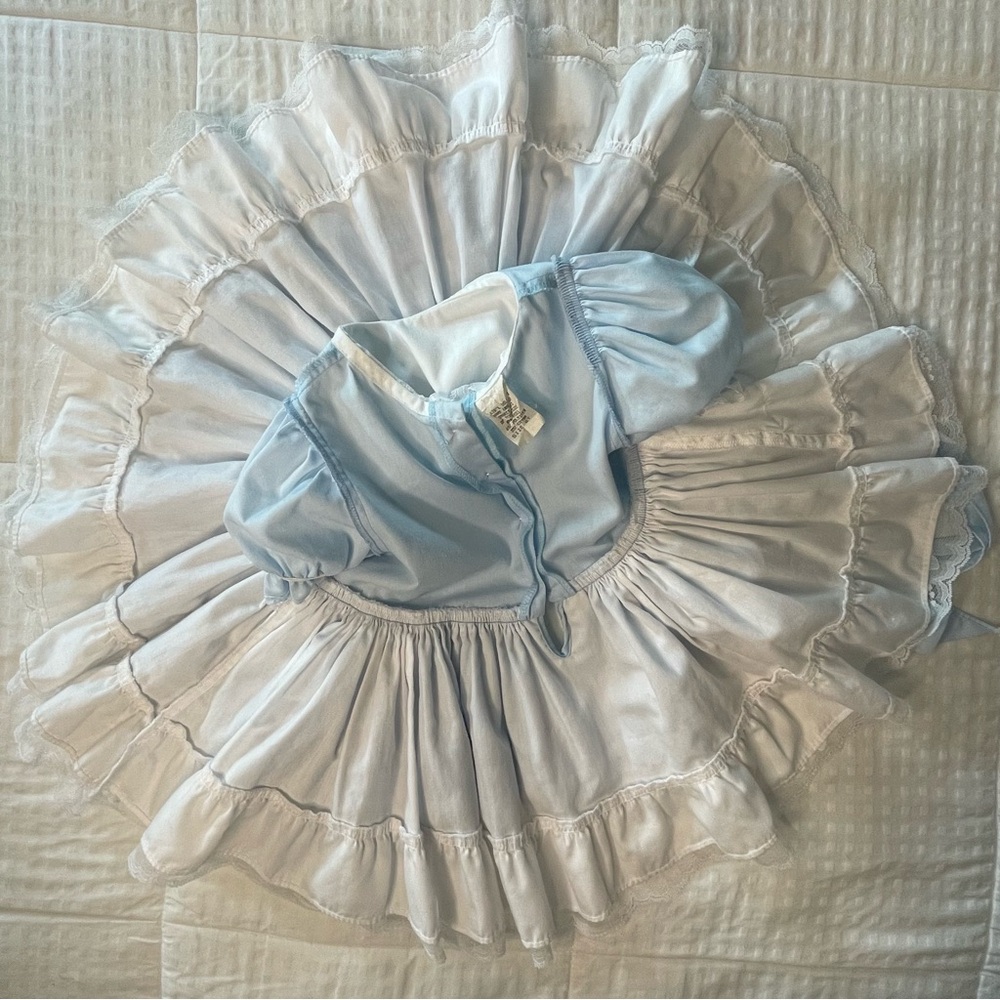 Lid'l Dolly's Ruffle Dress Full Circle Baby Blue Lace
Floral VTG Pageant Size 2T - Picture 13 of 16